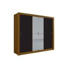 Roupeiro Com 02 Espelhos E 03 Portas De Correr Preto