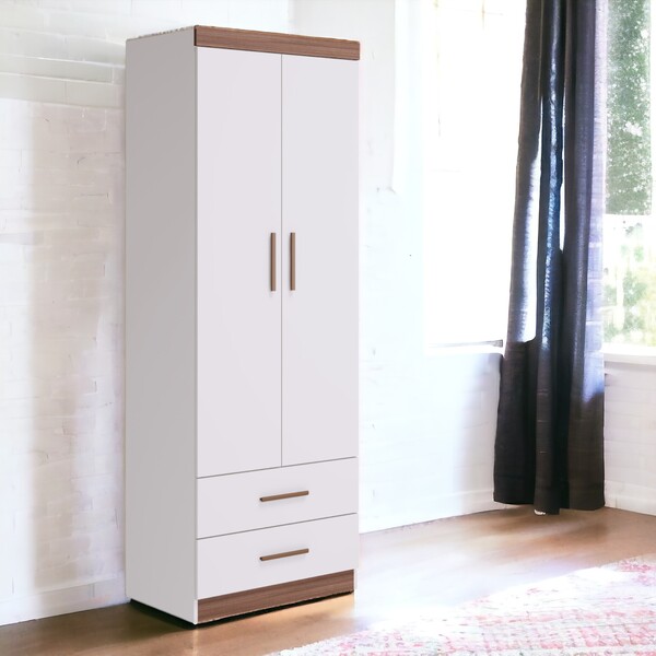 Roupeiro Com 2 Portas E 2 Gavetas Southend Branco Carvalho