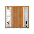 Roupeiro Com 2 Portas Frisado Espelhado Oba Freijó Off White