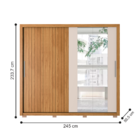 Roupeiro Com 2 Portas Frisado Espelhado Oba Freijó Off White