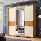 Roupeiro Com 3 Portas Deslizante E Espelho Santos Carvalho Gr