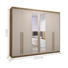 Roupeiro Com  Espelhos E 6 Portas Alemanha Nature Fendi