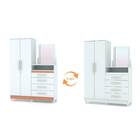 Roupeiro Com Cômoda Infantil Lari 2 Portas 4 Gavetas Branco C