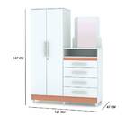 Roupeiro Com Cômoda Infantil Lari 2 Portas 4 Gavetas Branco C