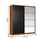 Roupeiro Com Espelho 2 Portas Casal Veneza Nogueira Preto