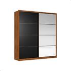 Roupeiro Com Espelho 2 Portas Casal Veneza Nogueira Preto