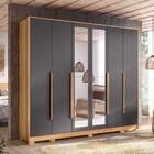 Roupeiro Com Espelho Cris Nature Titanium