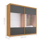 Roupeiro Com Espelho E 2 Portas Limoeiro Naturalle Grafite