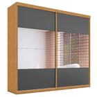 Roupeiro Com Espelho E 2 Portas Limoeiro Naturalle Grafite