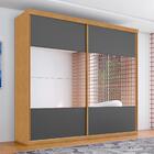 Roupeiro Com Espelho E 2 Portas Limoeiro Naturalle Grafite