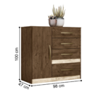 Roupeiro Com Espelho E Cômoda Pequim Castanho Wood