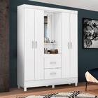 Roupeiro Com Espelho Hecate Capelinha Branco/rosa Flex Shop Jm