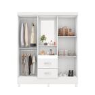 Roupeiro Com Espelho Hecate Capelinha Branco/rosa Flex Shop Jm