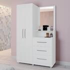 Roupeiro Com Espelho Nagoia Ônix Branco