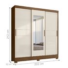 Roupeiro Com Espelho Nilo Castanho Wood/off White