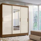 Roupeiro Com Espelho Nilo Castanho Wood/off White