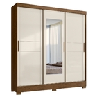 Roupeiro Com Espelho Nilo Castanho Wood/off White