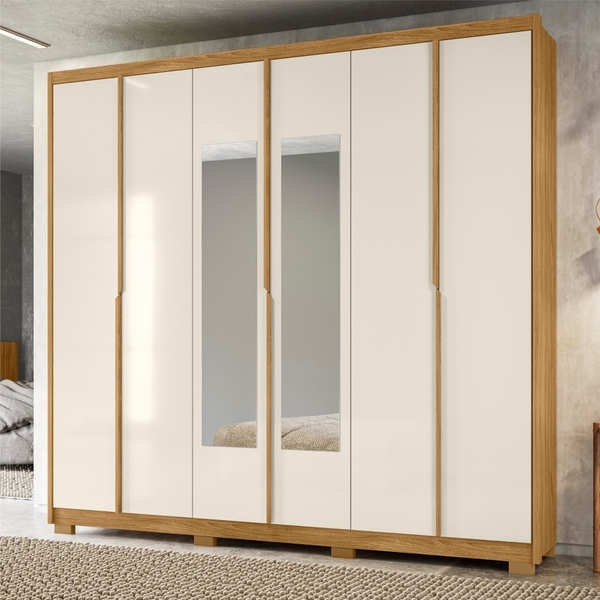 Roupeiro Com Espelho Osiris Freijó/off White