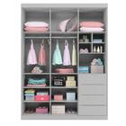 Roupeiro Com Gaveteiro Infantil Isis Cinza