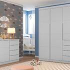 Roupeiro Com Gaveteiro Infantil Isis Cinza