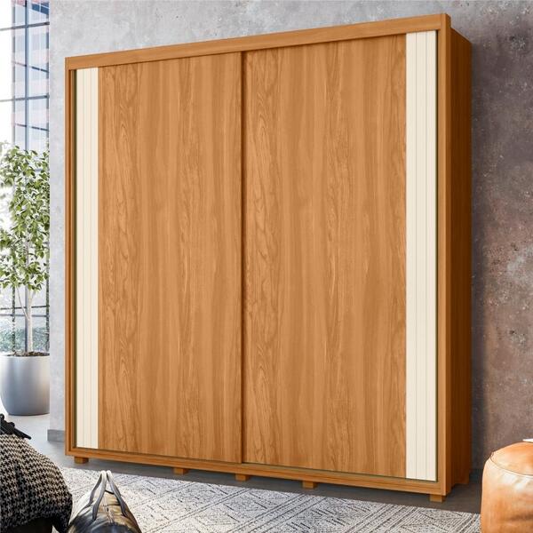 Roupeiro Com Porta E Espelho Theo Carvalho Grife/off White