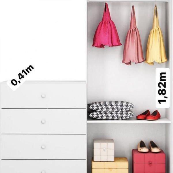 Roupeiro Cômoda Infantil Meu Bebê Branco Brilho Canaã