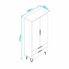 Roupeiro Compacto 2 Portas 6 Nichos 2 Gavetas  Brp 111 Brv Mó