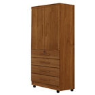 Roupeiro Conjugado 2 Portas 4 Gavetas New Maia Benetil Cinamo