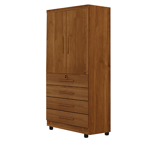 Roupeiro Conjugado 2 Portas 4 Gavetas New Maia Benetil Cinamo