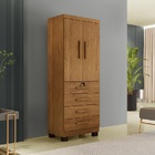 Roupeiro Conjugado 2 Portas 4 Gavetas New Maia Benetil Cinamo