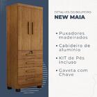 Roupeiro Conjugado 2 Portas 4 Gavetas New Maia Benetil Cinamo