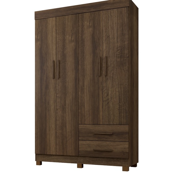 Roupeiro Copacabana New 4 Portas 2 Gavetas Benetil Imbuia