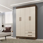 Roupeiro Copacabana New 4 Portas 2 Gavetas Benetil Imbuia-off