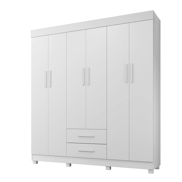 Roupeiro Copacabana New 6 Portas 2 Gavetas Benetil Branco
