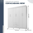 Roupeiro Copacabana New 6 Portas 2 Gavetas Benetil Branco