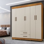 Roupeiro Copacabana New 6 Portas 2 Gavetas Benetil Cinamomo-o