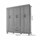 Roupeiro Copacabana New 6 Portas 2 Gavetas Benetil Imbuia