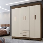 Roupeiro Copacabana New 6 Portas 2 Gavetas Benetil Imbuia-off