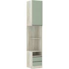 Roupeiro Criado Direito 40cm Legno Crema  1 Porta 2 Gavetas Verde Jade 236x40,3x45cm Prime Luciane