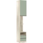 Roupeiro Criado Esquerdo 40cm Legno Crema  1 Porta 2 Gavetas Verde Jade 236x40,3x45cm Prime Luciane