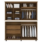 Roupeiro Damier 4 Portas De Correr Nature/off White/grafite -