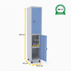 Roupeiro De Aço 1m 02 Portas C/ Prat. Fechadura Pandin - Cinz