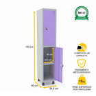 Roupeiro De Aço 1m 02 Portas C/ Prat. Fechadura Pandin - Cinz