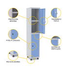 Roupeiro De Aço 1m 02 Portas C/ Prat. Pitão Pandin - Cinza/az