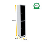 Roupeiro De Aço 1m 02 Portas Fechadura Pandin - Cinza/preto