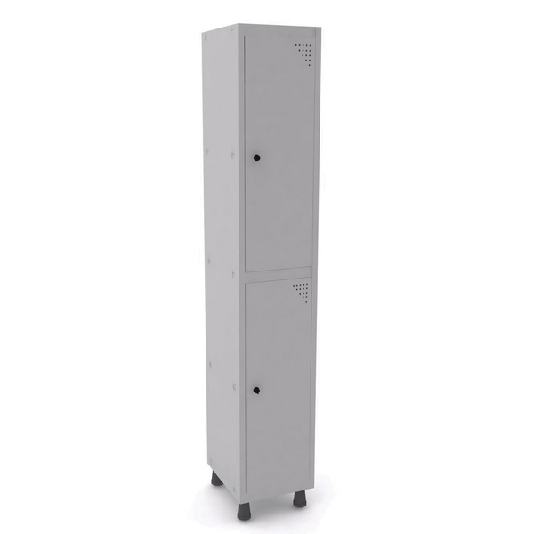 Roupeiro De Aço 1m 02 Portas Pitão Pandin - Cinza