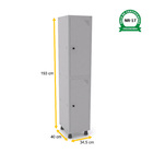 Roupeiro De Aço 1m 02 Portas Pitão Pandin - Cinza