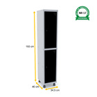 Roupeiro De Aço 1m 02 Portas Pitão Pandin - Cinza/preto