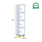 Roupeiro De Aço 1m 04 Portas Fechadura Pandin - Cinza/branco