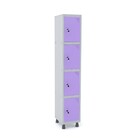 Roupeiro De Aço 1m 04 Portas Fechadura Pandin - Cinza/lilás